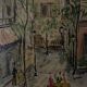 Oil on Isorel by Monick place du Tertre XXe Paris