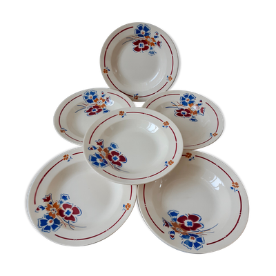 Lot de 6/12 assiettes creuses Saint Amand modèle Valentin