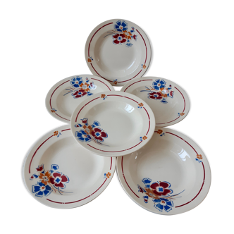 Lot de 6/12 assiettes creuses Saint Amand modèle Valentin