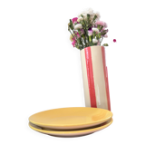 Lot de 2 assiettes à dessert jaunes