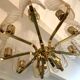 Chandelier Carl Fagerlund by Orrefors with 9 Murano leaves 1960