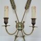 Paire appliques flèches croisées bronze Lucien Gau