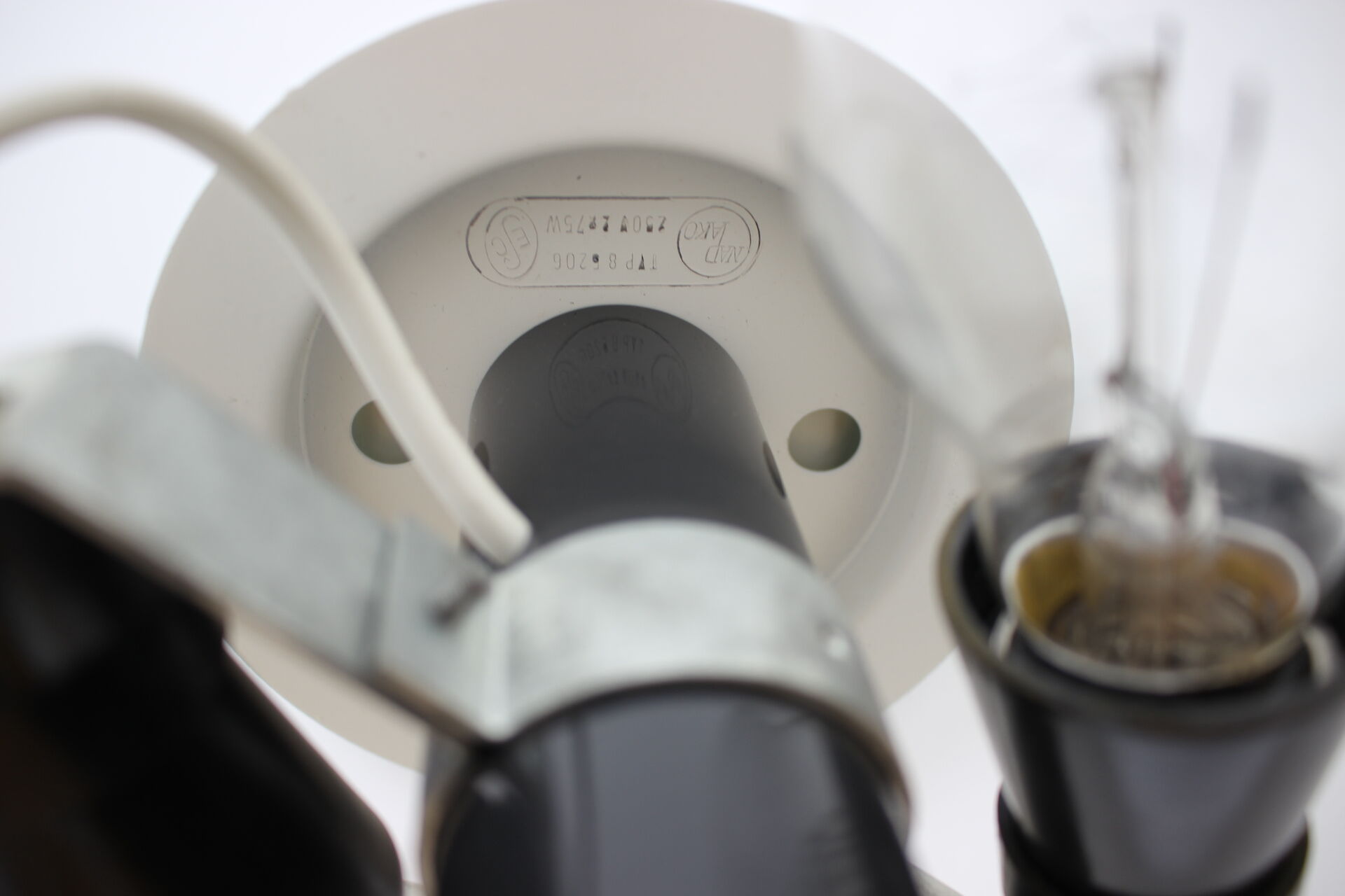 Set of two rare black & white table lamps/ Napako, 1960's