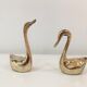 Pair of vintage brass swans