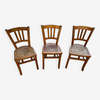 Set of 3 bistro chairs 1930 Luterma