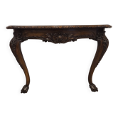 Console anglaise type Chippendale en acajou massif