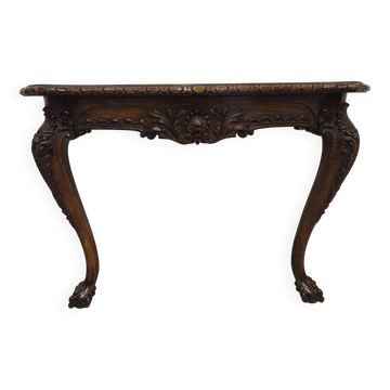 Console anglaise type Chippendale en acajou massif