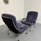 Paire de fauteuils lounge roulette design scandinave Bruno Mathsson