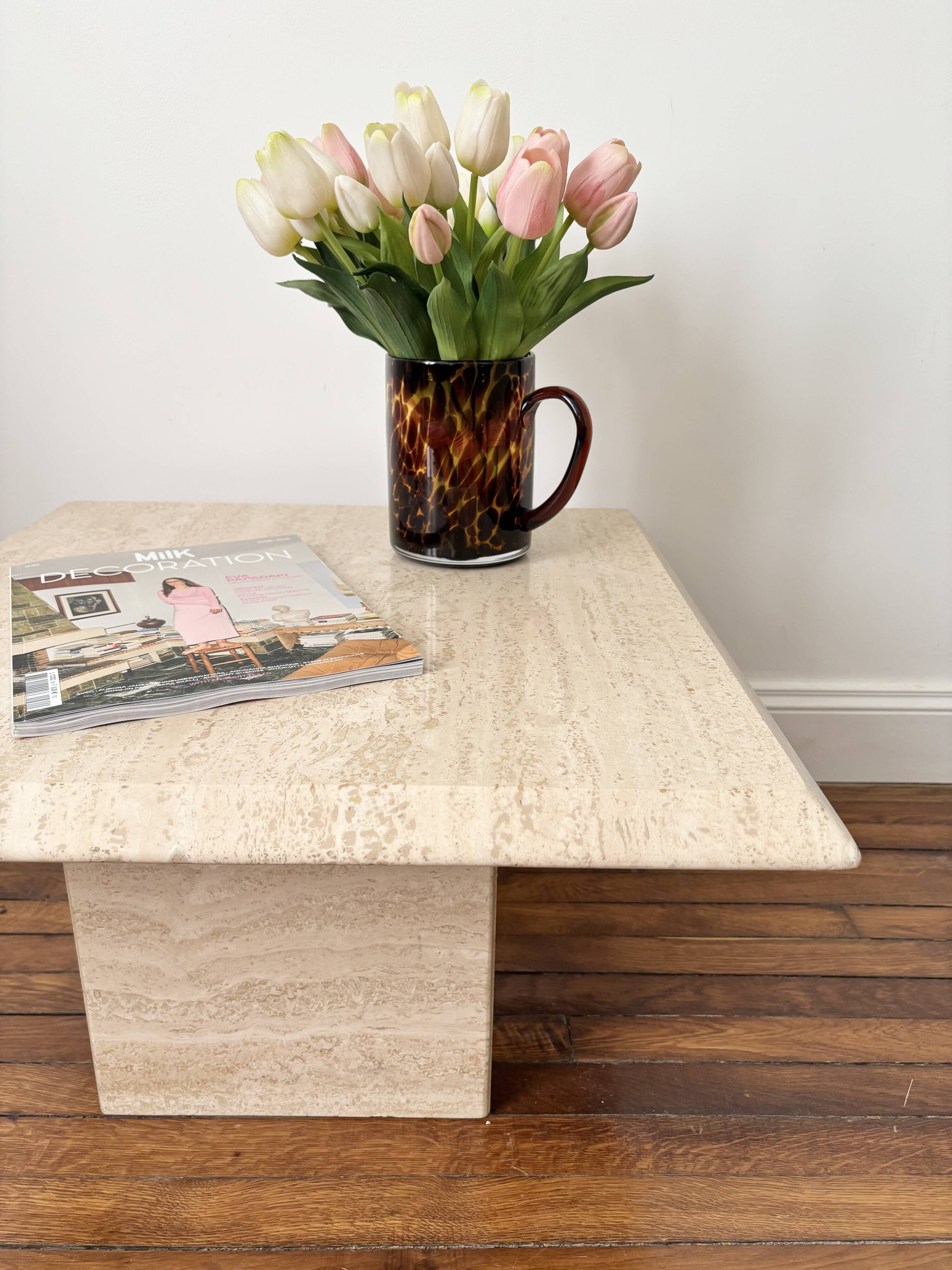Mid-century travertine coffee table