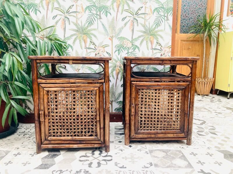 Vintage side table pair