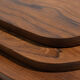 Trio of oval teak trays or cups