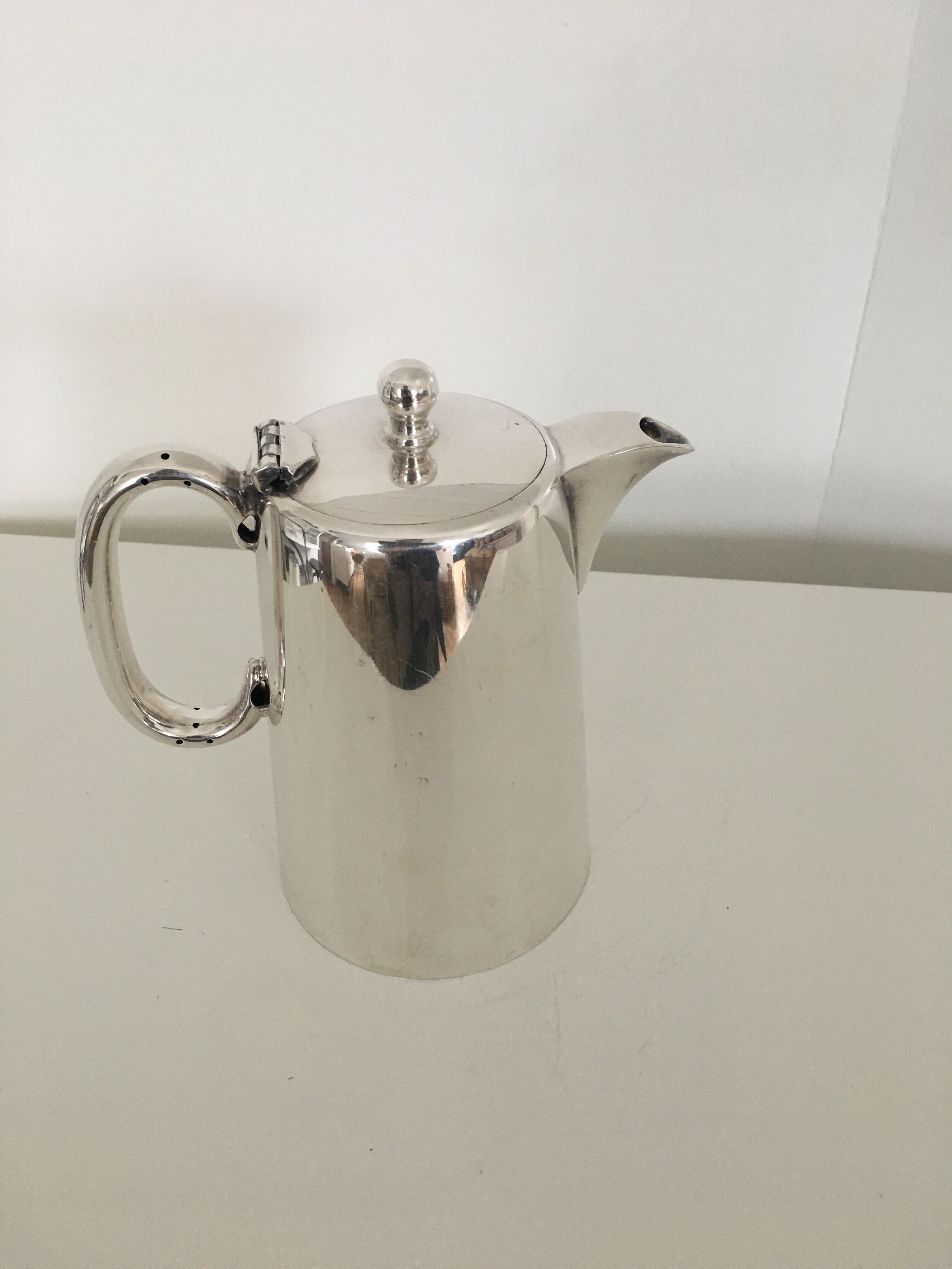 Silver metal coffee maker