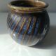 pot en gres ceramique emailler bleu dorer