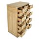 Wooden workshop cabinet with 21 labeled drawers (140 x 97 x 62cm)
