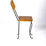 Chair in wood and black metal, 1990s