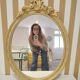 Oval gold mirror