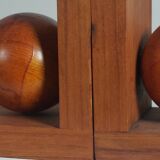 Wooden Art Deco bookends sphere decor