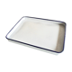 White and navy enamelled plate tray