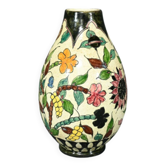 Polychrome Earthenware Vase, signed J.Massier, Vallauris – Early 20th Century