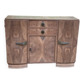 Art Deco vintage sideboard renovated in walnut burl, 1960.