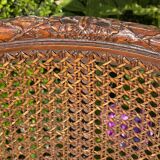 Fauteuil en bois fruitier et cannage style Louis XVl