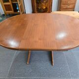 Extendable teak round table – vintage Scandinavian design – Ø120 cm + 2 extensions