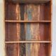 Wall shelf 3 shelves + 4 hooks cast iron in polychrome wood