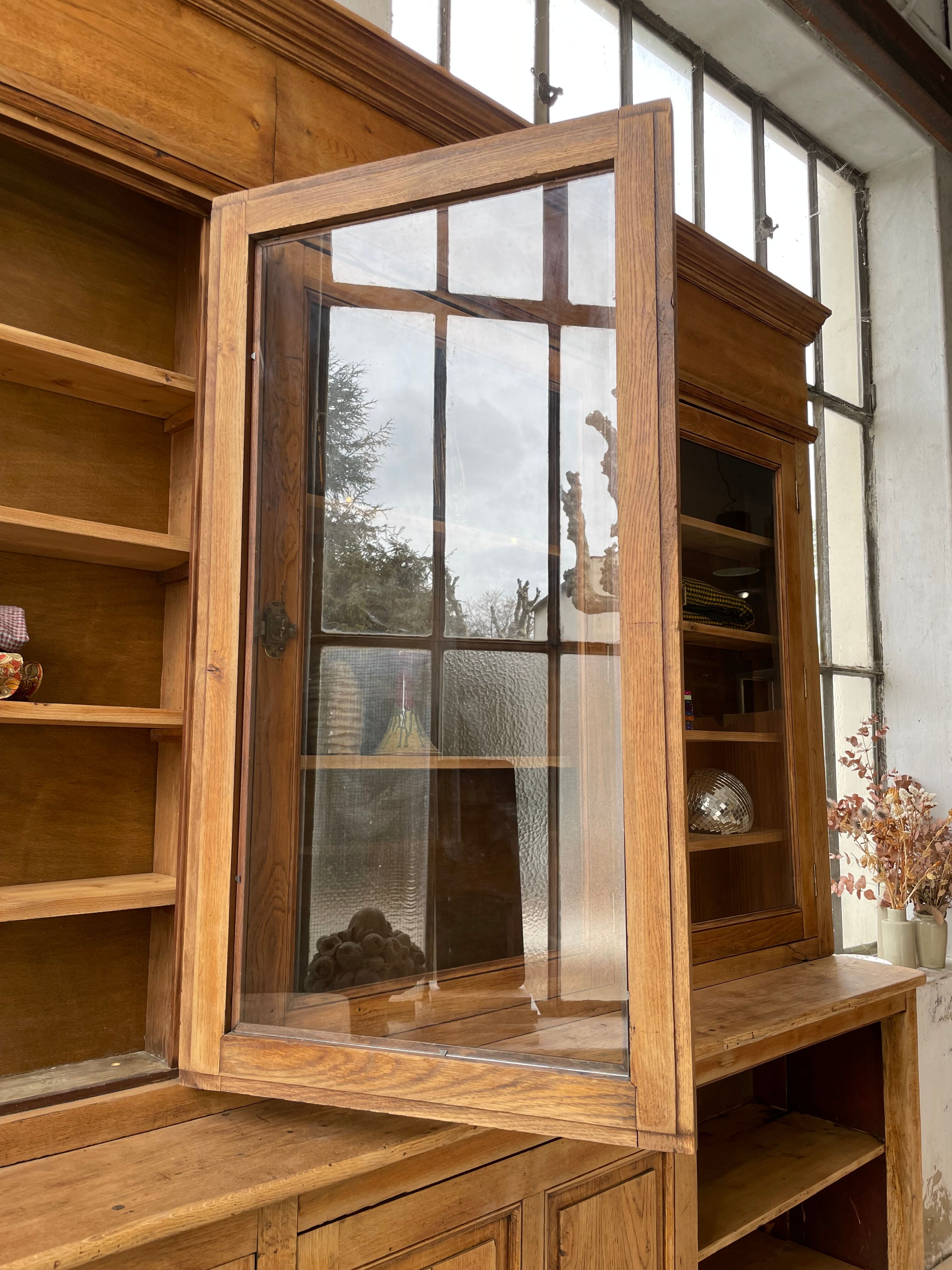 Oak showcase bookcase
