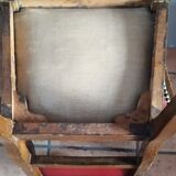 Pair of Art Deco chairs in red skai