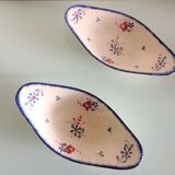 Pair of ravines decor Dambach from the vintage Sarreguemines faienceries 60-70