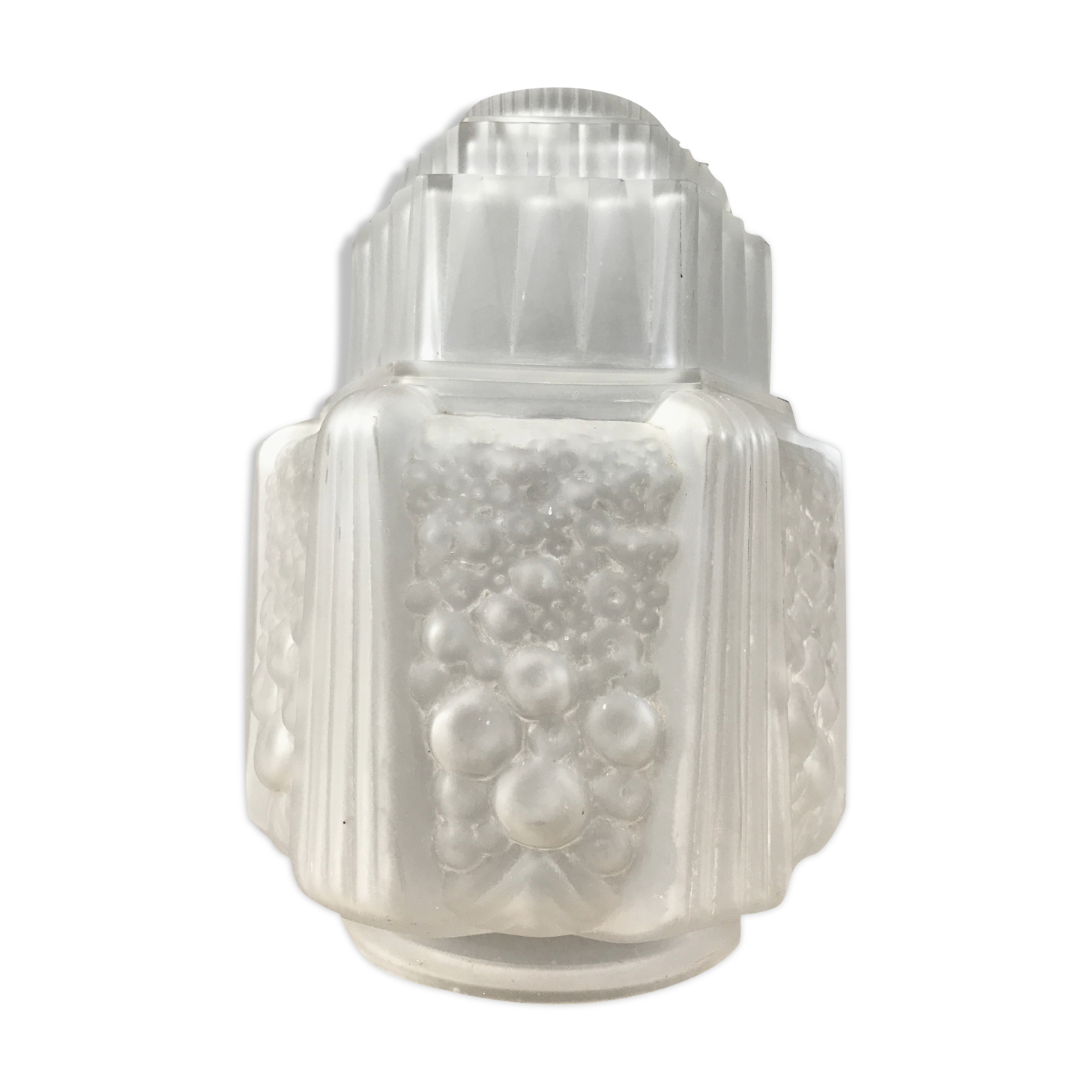 Old frosted glass lampshade suspension ceiling lamp art deco 30 cm