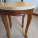 Round coffee table - Carved wood - White veined marble - Regency/Louis XV style
