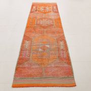 Tapis étroit multicolore, 93 x 325 cm, tapis turc oriental tissé à la main, 3 x 11