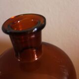 Amber glass bottle vase