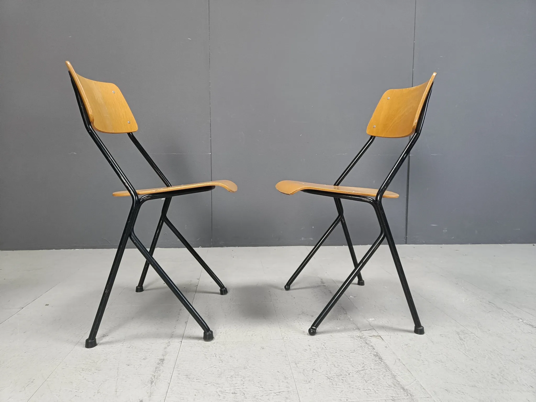 Post modern plywood dining chairs, 1970s