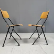 Chaises de salle à manger en contreplaqué post-moderne, années 1970
