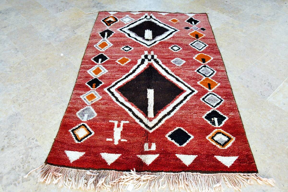 Moroccan Berber rug Boujaad 205 x 130 cm red