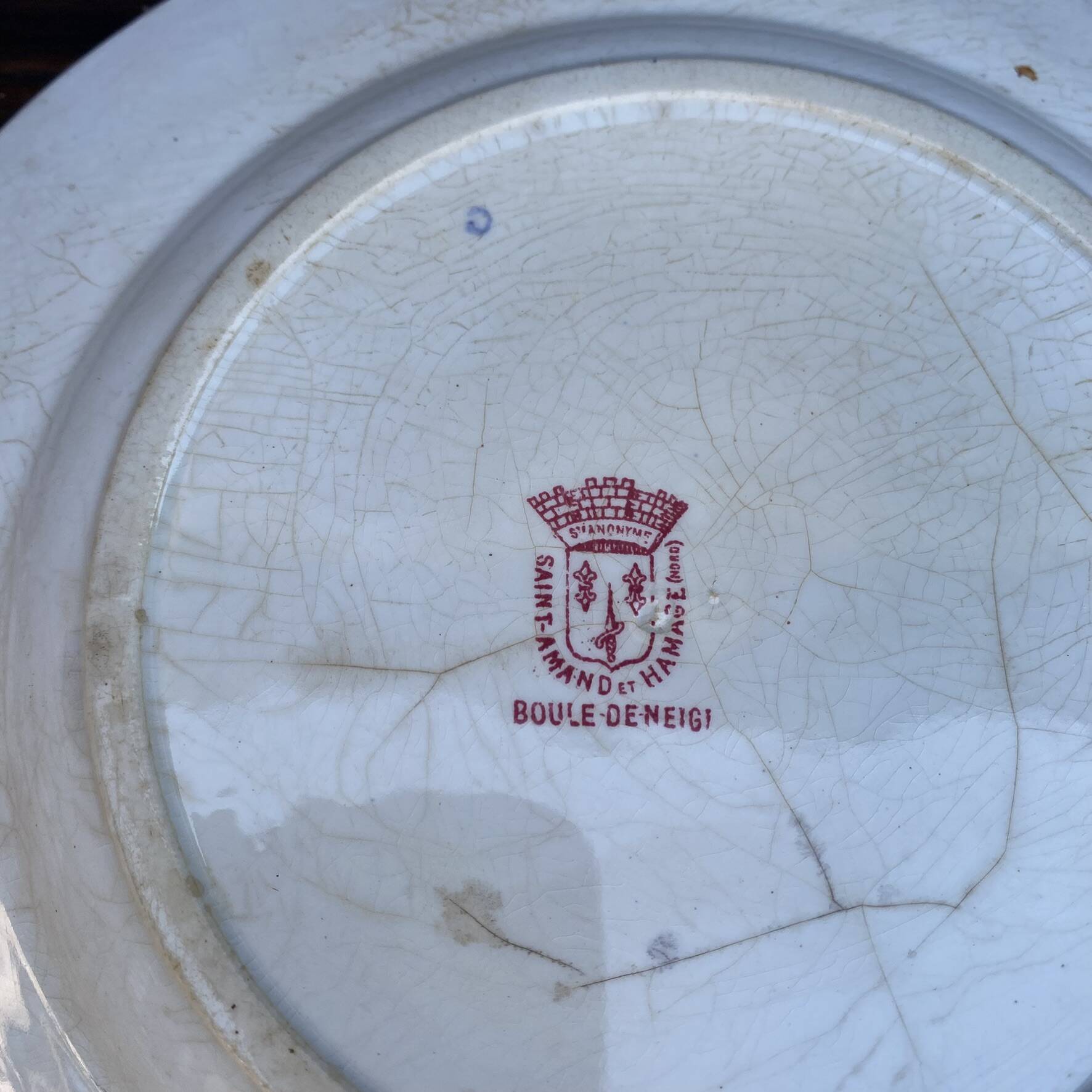 Plate in earthenware from Saint-Amand Snowball