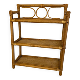 Rattan and bamboo shelf