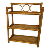 Rattan and bamboo shelf