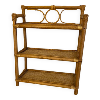 Rattan and bamboo shelf