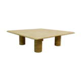 Table basse carrée travertin par Angelo Mangiarotti
