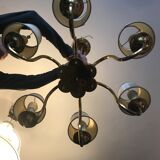 Classic antique chandelier with six lampshades