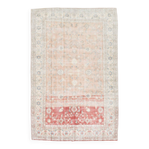 8x12 Blush Pink & Peach Floral Vintage Rug, Rugs For Living Room Carpet
