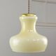 Mid-Century Italian Brass and Yellow Glass Pendant Lamp