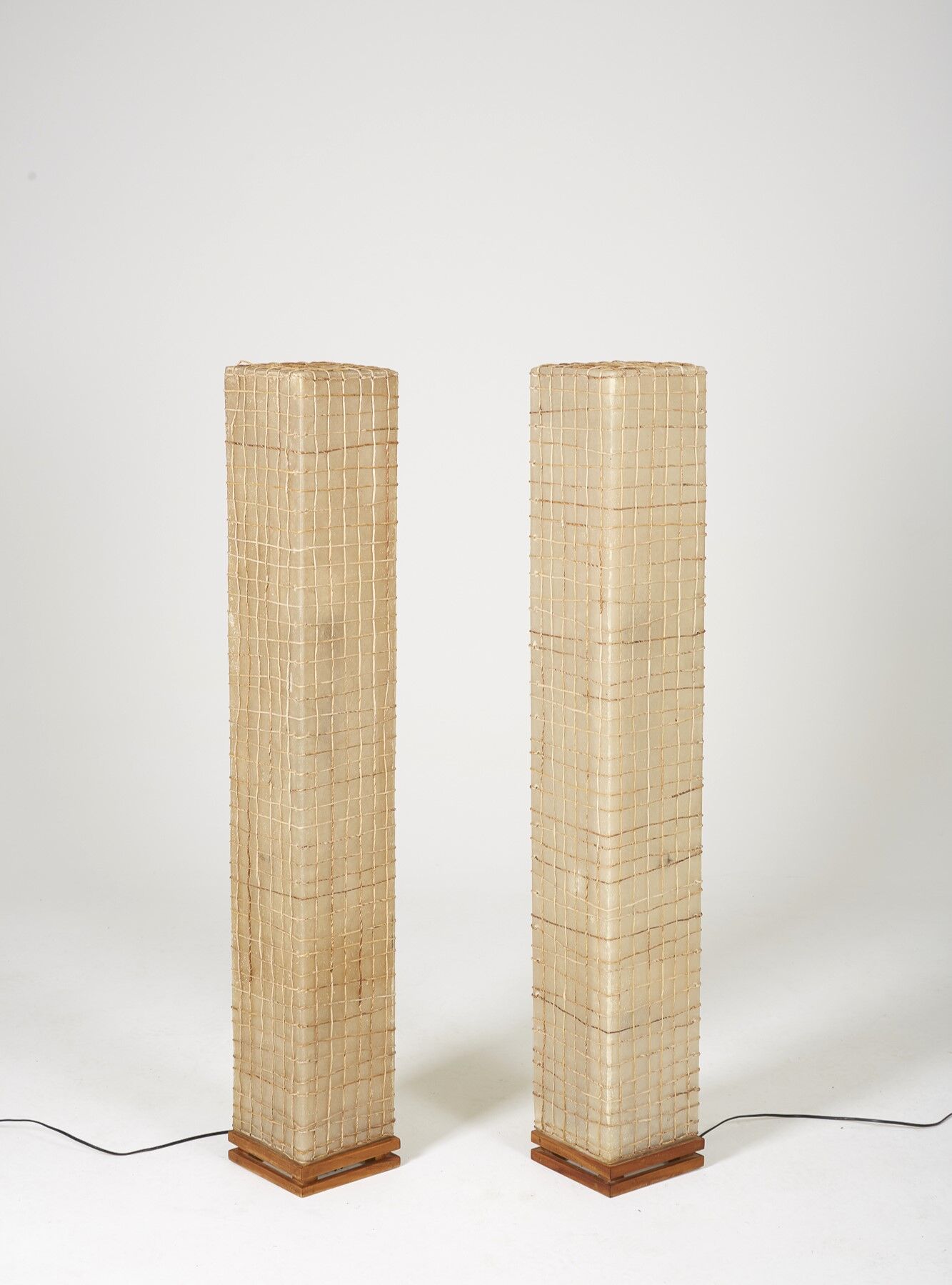 Pair of resin and rope floor lamps 1960s