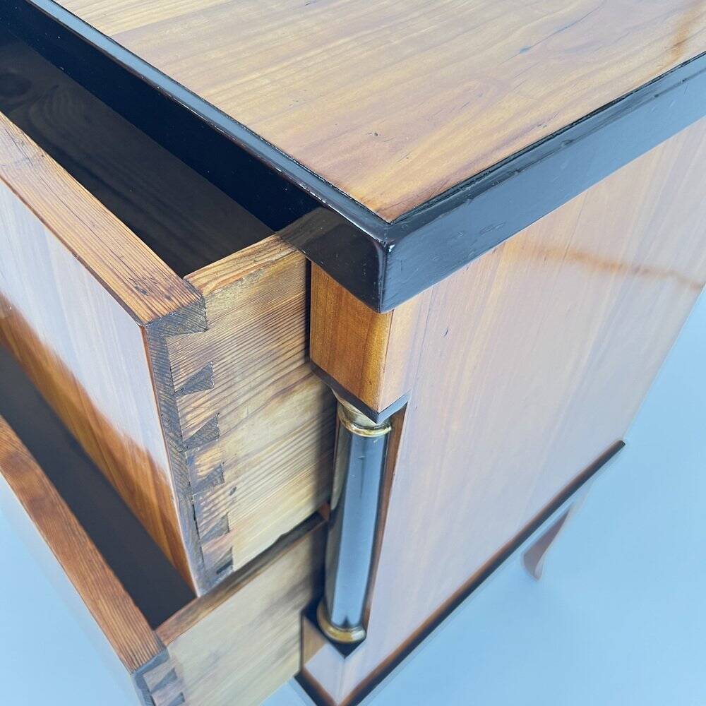 Biedermeier Chest of Drawers in Ebonized & Gilded Cherry Wood, Franconia, 1820s