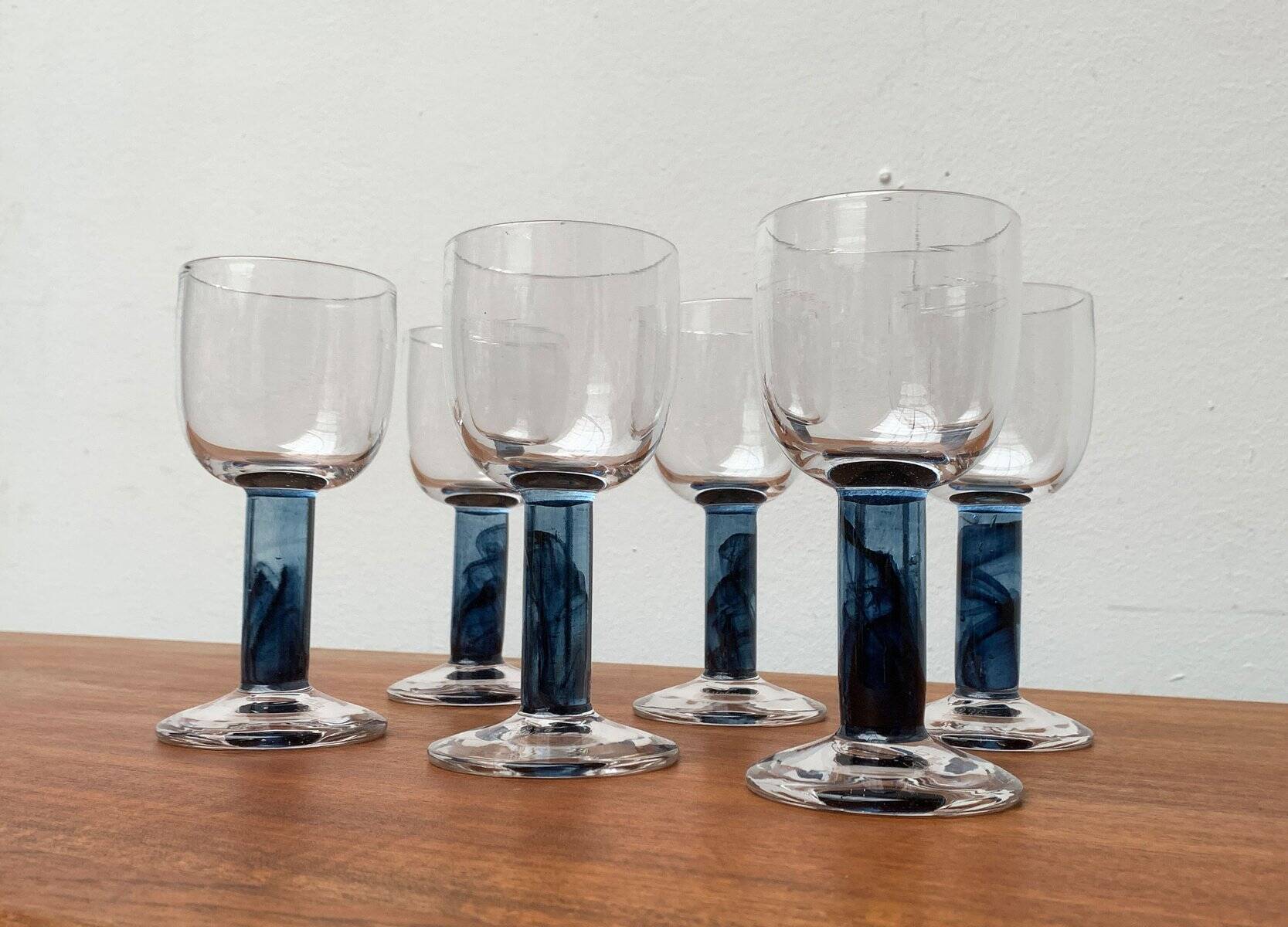 German wine glasses by Regina Kaufmann for Glashagen Hütte, set of 6.