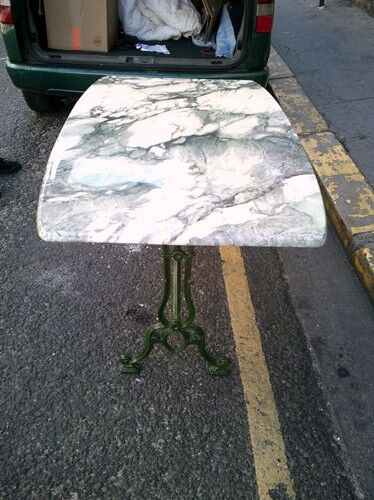 Marble and metal bistro table