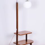 Restored ArtDeco Floor Lamp, J. Halabala, UP Zavody, Walnut, Czechia, 1930s